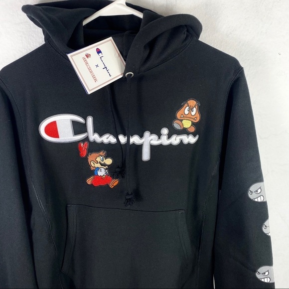 Champion x Super Mario Bros Black Reverse Weave Hoodie - Picture 5 of 10